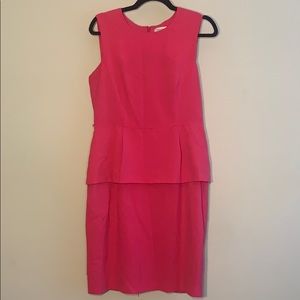 Bubble gum pink peplum dress